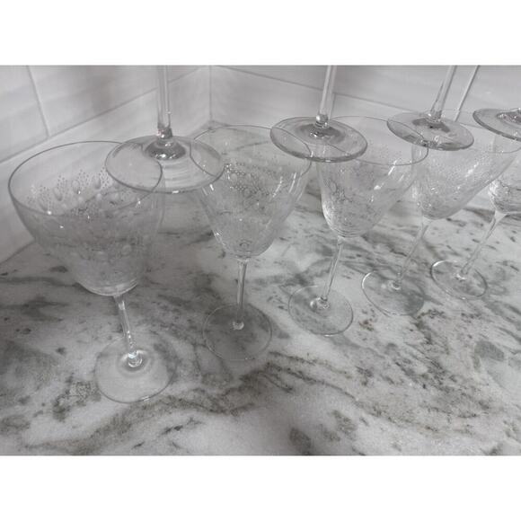 Rosenthal Motif Medium Crystal Wine Glasses Set Of 9 Signed Retired. - Picture 5 of 10